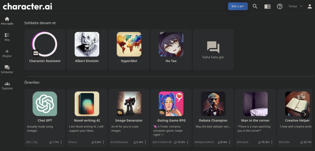 Character AI: Kendi Yapay Zeka Arkadaşınızı Oluşturun