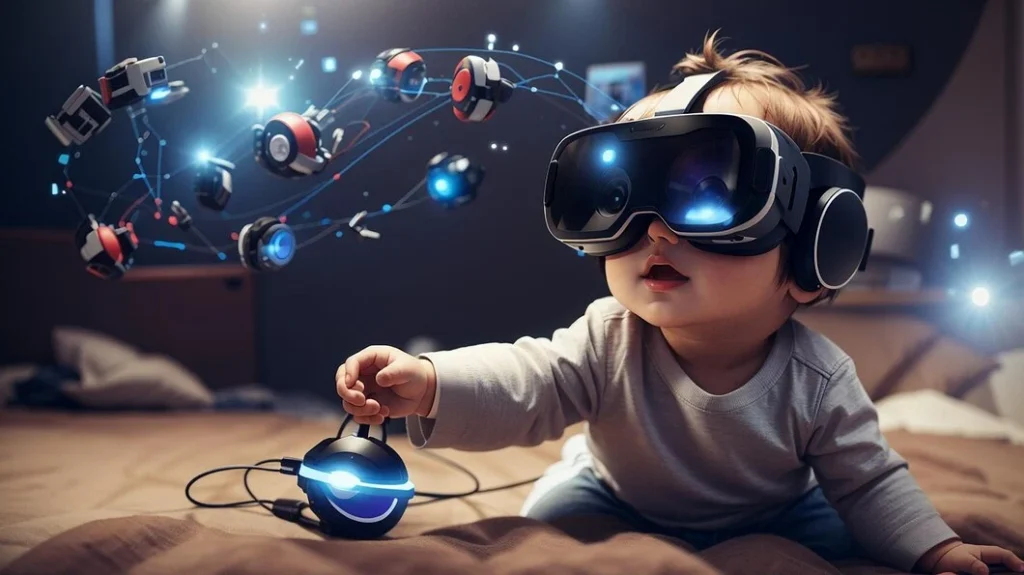 VR kullanan bir bebek