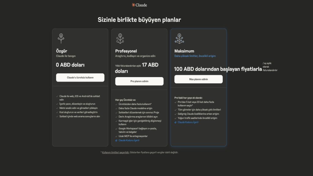 claude ai öğrenme modu bireysel plan