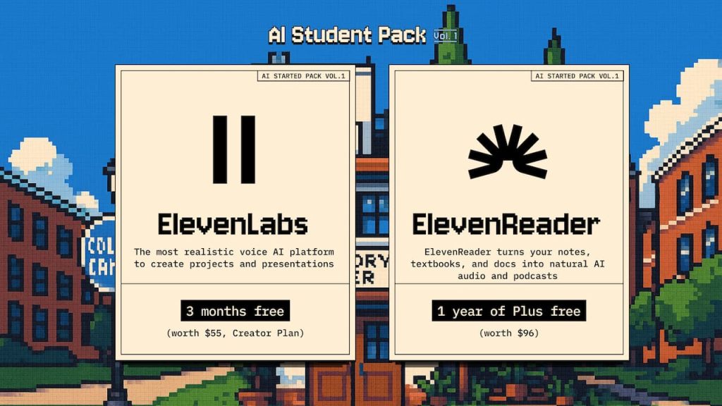 elevenlabs ai student pack ve elevenreader