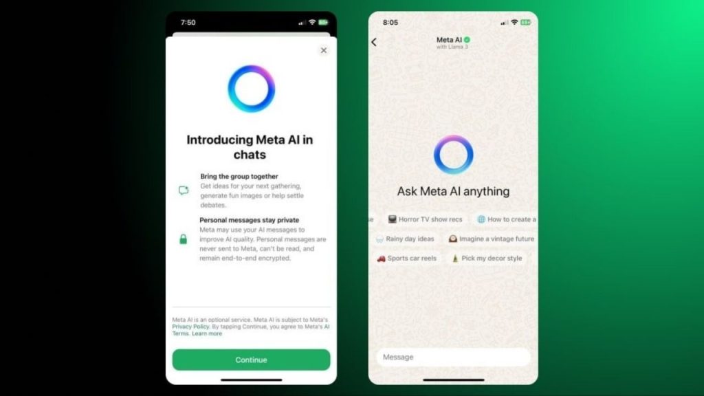 WhatsApp AI mesaj asistanı ile etkileşim