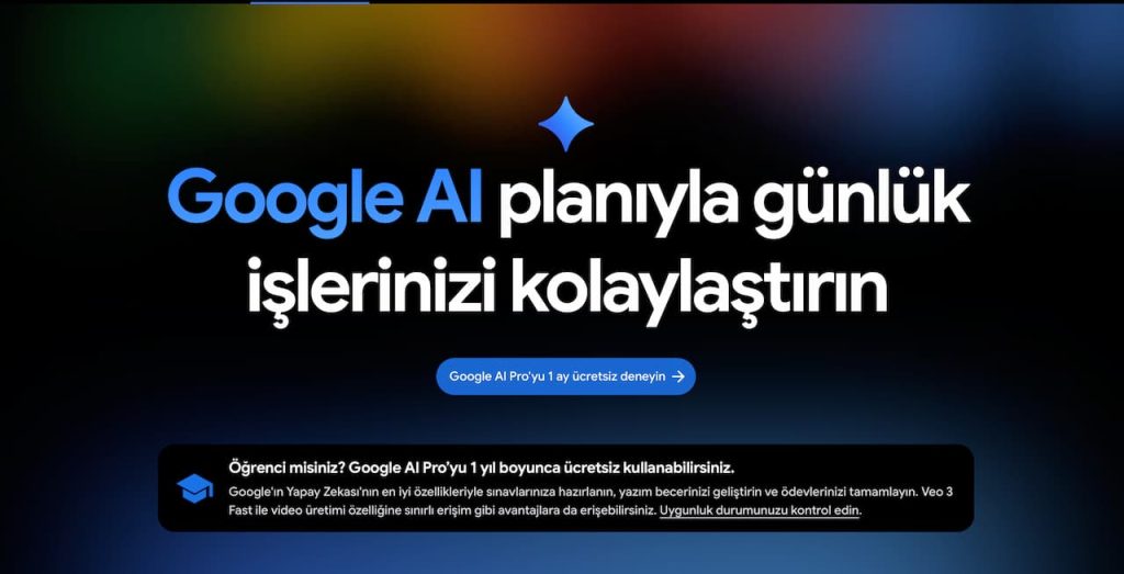 Google One AI Öğrenci Planı